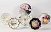6 FRENCH LIMOGES FLORAL HAND PAINTED PLATES