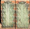 TIN ACANTHUS FORM WALL PLAQUES, PAIR, H 24", W 11" 