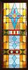 LEADED STAINED GLASS WINDOW PANE C 1910, H 65.5" W 26" 