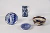 4 PIECE LOT OF ENGLISH BLUE AND WHITE PORCELAIN
