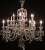 LOUIS XV STYLE TWO TIER 12 LIGHT CRYSTAL CHANDELIER, 20TH C. H 36", D 36" 