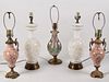 GROUP OF 5 VICTORIAN STYLE LAMPS