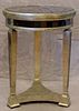 MODERN MIRRORED SIDE TABLE, H 26 1/2", DIA 18" 