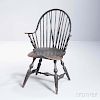 Painted Braced Continuous Arm Windsor Armchair