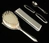 REED AND BARTON, NAPIER, RB, STERLING BABY BRUSH, COMB, PINS & BROOCH L 6" 