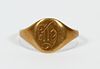 14KT YELLOW GOLD SIGNET RING SIZE 10.5 