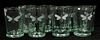 BEE MOTIF BLOWN AND ETCHED GLASS TUMBLERS, 8 PCS, H 4.25"
