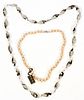"HONORA" FRESHWATER PEARL NECKLACES 2 PCS. L 17.5" & 36" 