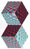 RETURNED TO OWNER JW VICTOR VASARELY (HUNGARY, 1906-97), ACRYLIC ON WOOD PANEL, H 27", W 16", "KETTES" 