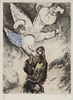 MARC CHAGALL (FRENCH/RUSSIAN, 1887-1985), COLORED ETCHING ON PAPER, #43/100, H 12.5", W 9.25", "VOCATION DE JEREMIE" 