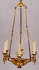FRENCH GILT BRONZE 6-LIGHT CHANDELIER, LATE 20TH C.,  H 32", DIA 16"