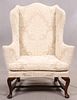 KITTINGER  COLONIAL WILLIAMSBURG UPHOLSTERED WINGBACK CHAIR H 45" W 38" D 24" 