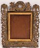 BRONZE PICTURE FRAME, GILT WOOD LINER, 19TH C, H 14", W 11" 