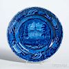 Staffordshire Historical Blue Transfer-decorated Transylvania University, Lexington, Plate
