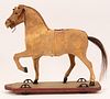 HORSE PULL TOY C. 1900 H 12" W 12" D 3 1/2" 