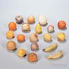Nineteen Carved and Painted Stone Fruit