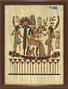 EGYPTIAN, COLOR PAINTING ON PAPYRUS PAPER, 20TH C, H 15", W 11", CLEOPATRA AND ATTENDANTS