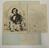 ASHER BROWN DURAND (AMER, 1796-1886) HAND-WRITTEN NOTES, 19TH C, 2 PCS, H 7.5"-11"