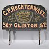 Painted "G.P. RECKTENWALT GARLAND STOVES AND RANGES" Advertising Sign