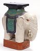 CHINESE ELEPHANT FORM CERAMIC GARDEN SEAT, H 18"