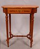 SORRENTO MARQUETRY SATINWOOD SIDE TABLE, C 1950, H 29", W 26", D 15.5" 