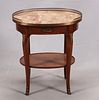 TROUVAILLES INC. LOUIS XV STYLE MARBLE TOP OCCASIONAL TABLE, H 27", W 24"