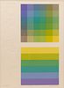 AUDRY GRENDAHL KUHN (AMERICAN, 1929) SCREENPRINT IN COLORS WITH EMBOSSING, ON WOVE PAPER 1970-80 H 25.5" W 17" CHROMATIC VARIATION I 