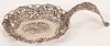 STERLING OVAL OPENWORK DISH  WITH HANDLE. 9.4 TR. OZ. C 1920 W 5" L 10" 