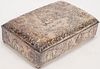 SILVER PLATE CIGAR BOX BY BARBOUR, INTERNATIONAL SILVER CO. H 2.5" W 5.5" L 8.5" 