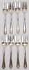 REED AND BARTON "ST GEORGE" STERLING DESSERT FORKS SET  OF 8, WEIGH 8.4TR OZ. 