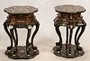 CHINESE, LACQUER PEDESTALS PAIR, H 27", DIA 19" 