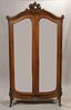 FRENCH, CARVED WALNUT ARMOIRE H 8' 8", W 4' 7", D 24" 