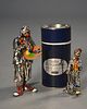 Two sterling and enamel clowns by Pagliacci, made in Italy