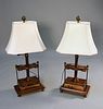 Great pair of 19th/20th C. book presses made into lamps
