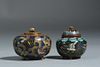 Two fine Japanese Meiji cloisonné covered jars