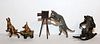 3 cold painted bronze whimsical animal figurines