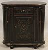 HOOKER FURNITURE - SEVEN SEAS KIDNEY SHAPED HAND PAINTED WOOD SMALL CABINET H 35" W 35" 