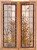 STAINED GLASS WINDOW PANES, PAIR, H 33.5", W 12"