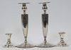 WHITING WEIGHTED STERLING CANDLESTICKS, 4 PCS, H 3"-10"