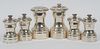 ITALIAN WEIGHTED STERLING SALT & PEPPERS, 6 PCS, H 2.5"-3.5"