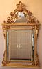 BAROQUE STYLE GILT CARVED WOOD MIRROR, H 60" W 40"
