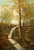 SAMUEL OIL ON CANVAS, STREAM IN FOREST H 36", W 24" 