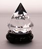 TIFFANY & CO. CRYSTAL DIAMOND FORMED PAPERWEIGHT, H 3", W 2.5"