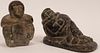 INUIT STYLE CARVED STONE FIGURES, 2 PCS, H 3"-3.75"