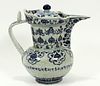 CHINESE PORCELAIN PITCHER, WITH LID, H 9"