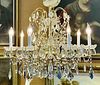 SCHOENBECK, 'LUMINAIRE', SEVEN-LIGHT, GILT METAL AND CRYSTAL CHANDELIER, LATE 20TH C, H 32", DIA 23" 