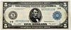 U.S. LARGE FED. $5.DOLLAR PAPER-CURRENCY NOTE, 1914 H 9.5 W 23 MM 