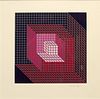 VICTOR VASARELY (HUNGARY, 1906-1997), SERIGRAPH ON PAPER, H 12", W 12"