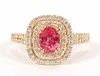 1.17CT UNHEATED RUBY, AIGS, 1.10CT DIAMOND G/VS2, 14KT WHITE GOLD, RING, SIZE 6.5, TW 4.3 GR 