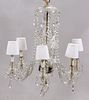 *MARIE THERESE STYLE, SIX-LIGHT CRYSTAL CHANDELIER, H 25", DIA 24" 